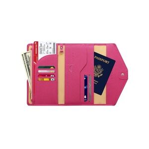 Zoppen Travel Wallet Passport Card Holder RFID Blocking Pink